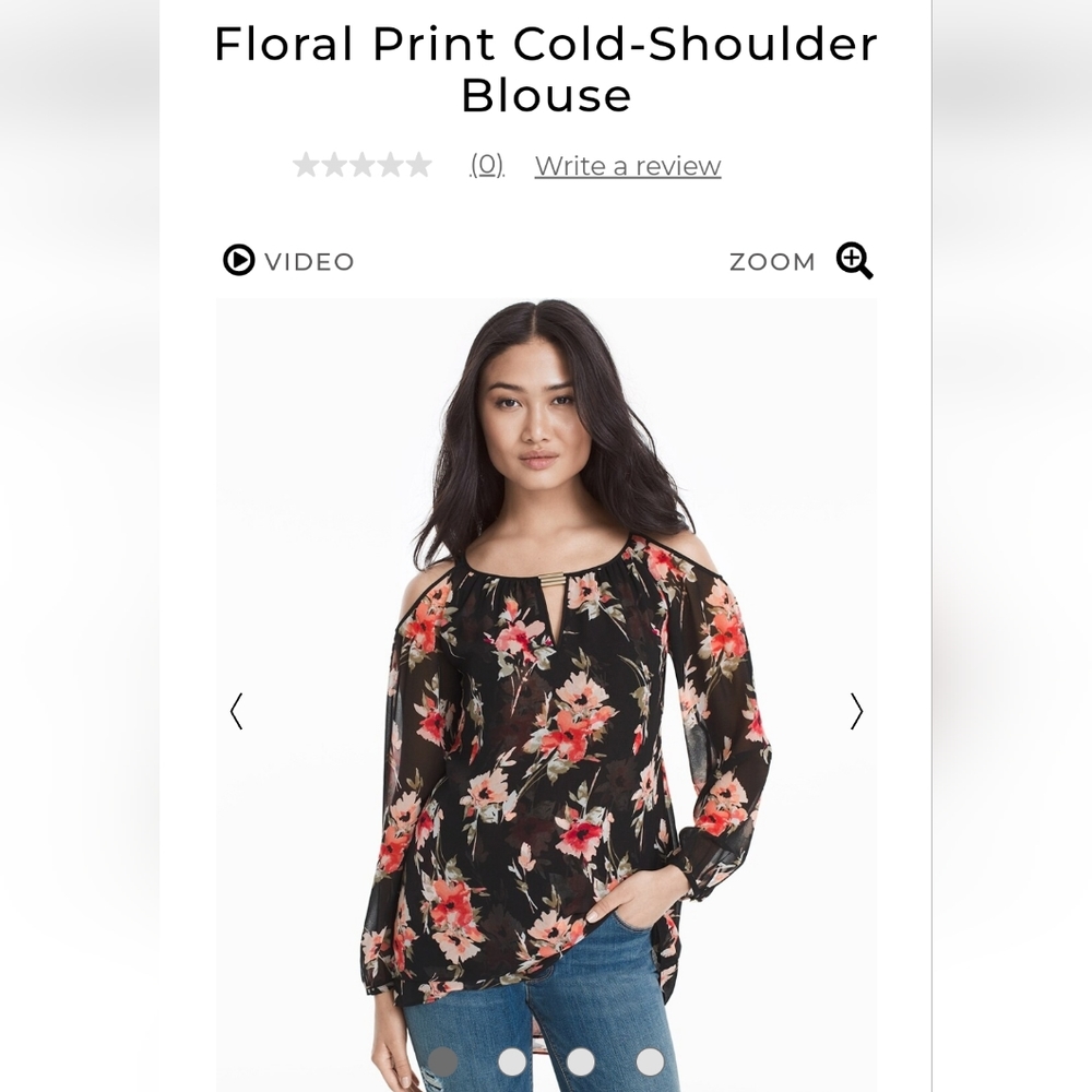 White house black market cold shoulder blouse